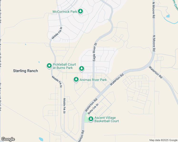 map of restaurants, bars, coffee shops, grocery stores, and more near 8131 Sterling Ranch Avenue in Littleton