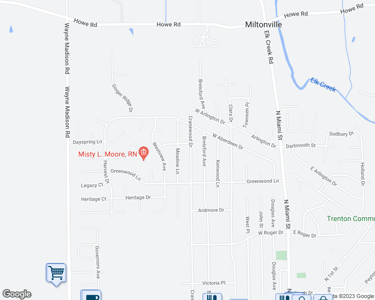 map of restaurants, bars, coffee shops, grocery stores, and more near 519 Cranewood Drive in Trenton