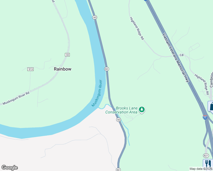 map of restaurants, bars, coffee shops, grocery stores, and more near 6725 Ohio 60 in Lowell