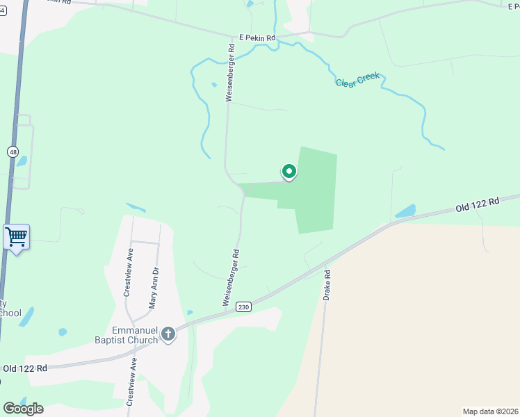 map of restaurants, bars, coffee shops, grocery stores, and more near 4010 Weisenberger Road in Lebanon