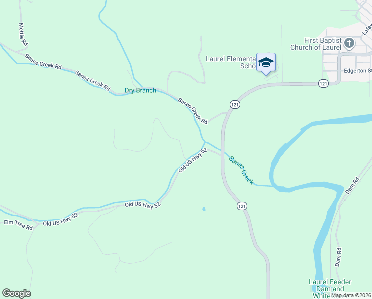 map of restaurants, bars, coffee shops, grocery stores, and more near 22205 Old US Highway 52 in Laurel