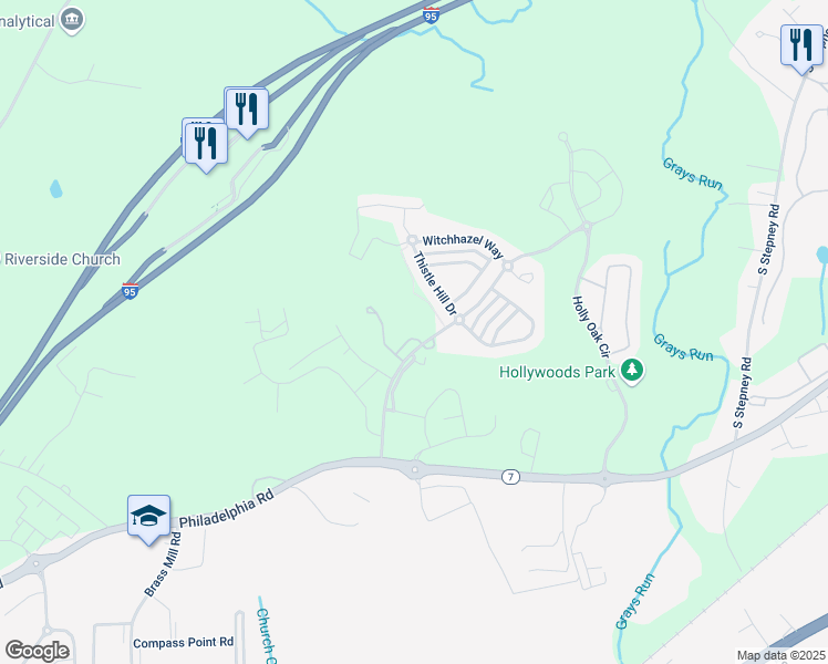 map of restaurants, bars, coffee shops, grocery stores, and more near 536 Berry Crest Way in Aberdeen