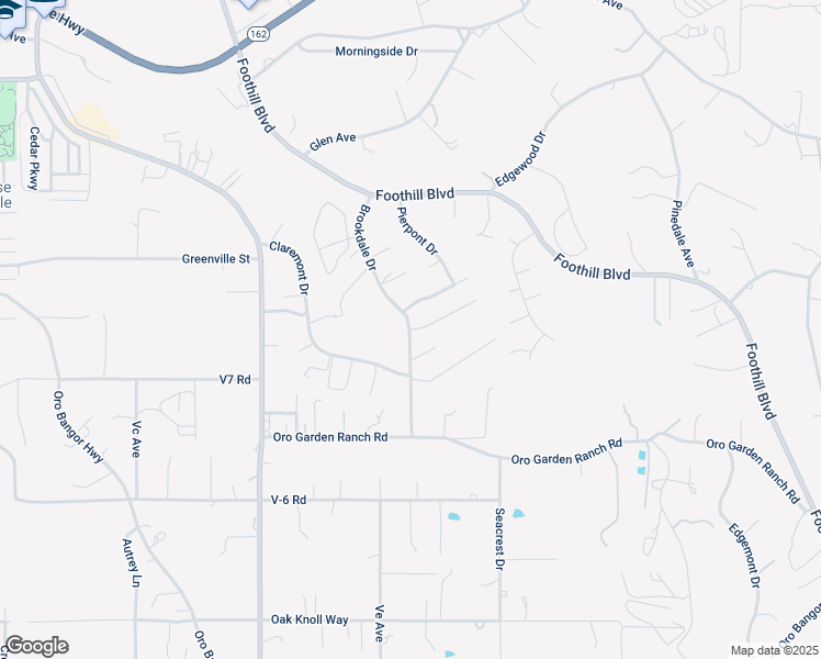 map of restaurants, bars, coffee shops, grocery stores, and more near 2 Brookdale Court in Oroville