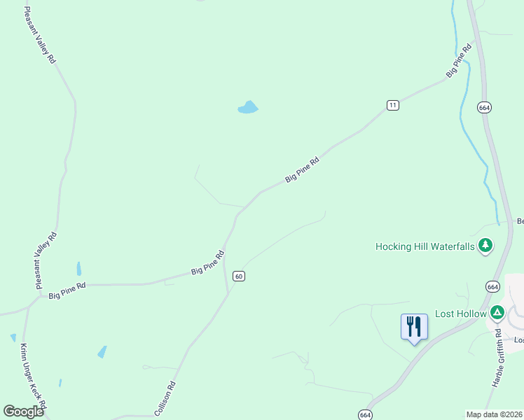 map of restaurants, bars, coffee shops, grocery stores, and more near 28845 Big Pine Road in Logan