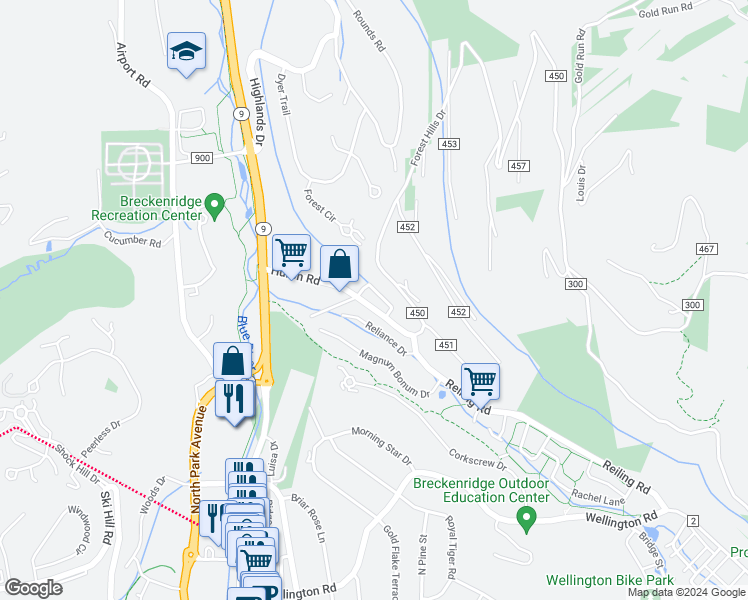 map of restaurants, bars, coffee shops, grocery stores, and more near 247 Huron Road in Keystone