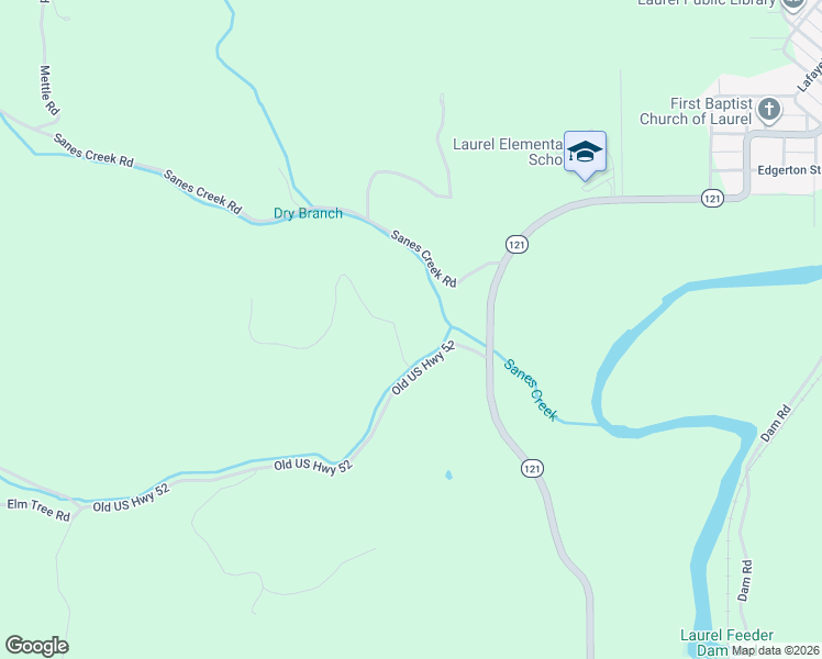 map of restaurants, bars, coffee shops, grocery stores, and more near 22205 Old US Highway 52 in Laurel