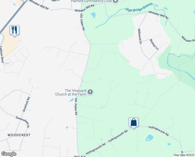 map of restaurants, bars, coffee shops, grocery stores, and more near 719 Old Joppa Road in Joppatowne