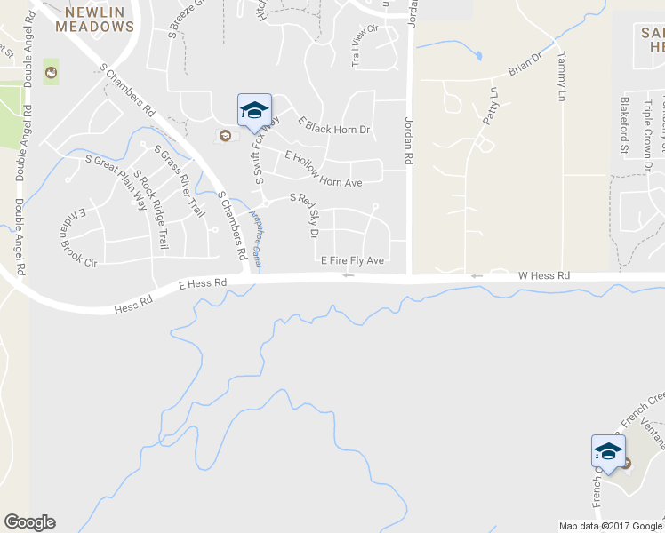 map of restaurants, bars, coffee shops, grocery stores, and more near 16582 East Fire Fly Avenue in Parker