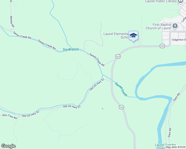 map of restaurants, bars, coffee shops, grocery stores, and more near 22205 Old US Highway 52 in Laurel