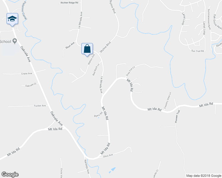 map of restaurants, bars, coffee shops, grocery stores, and more near 1040 Mount Ida Road in Oroville