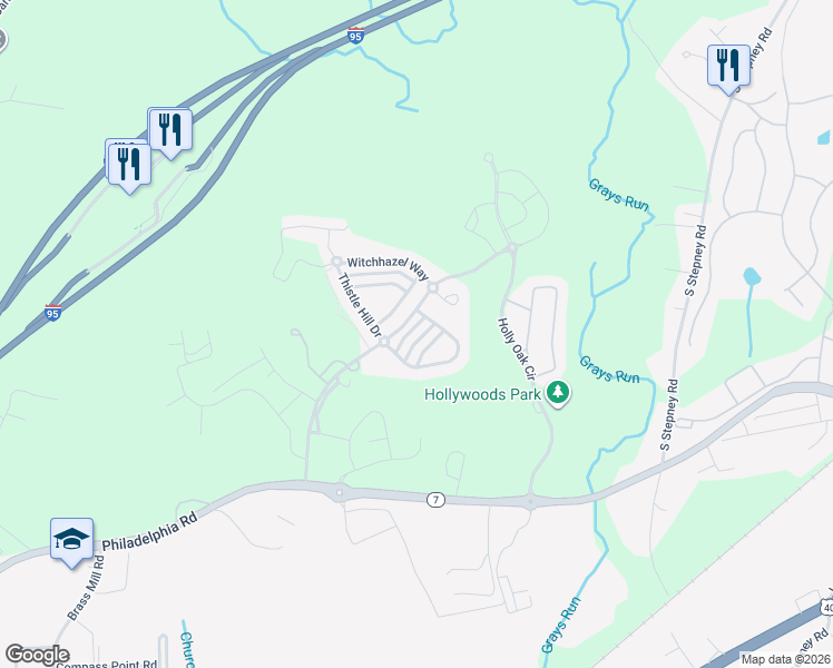 map of restaurants, bars, coffee shops, grocery stores, and more near 623 Hazy Dawn Drive in Aberdeen