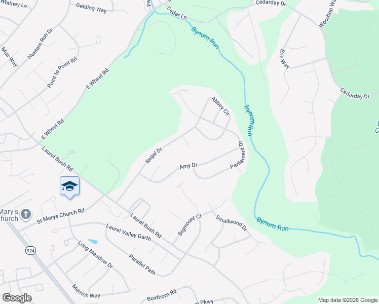 map of restaurants, bars, coffee shops, grocery stores, and more near 2508 Buckingham Court in Abingdon