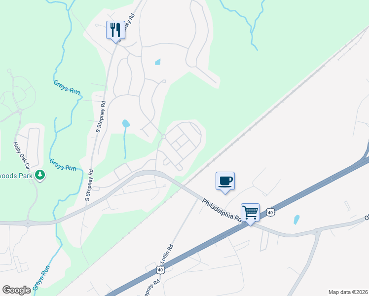 map of restaurants, bars, coffee shops, grocery stores, and more near 531 Roszel Way in Aberdeen