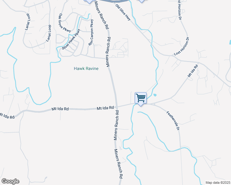map of restaurants, bars, coffee shops, grocery stores, and more near 6060 Miners Ranch Road in Oroville