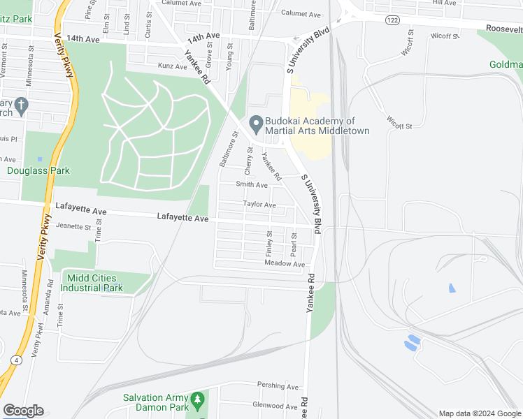 map of restaurants, bars, coffee shops, grocery stores, and more near 1618 Taylor Avenue in Middletown