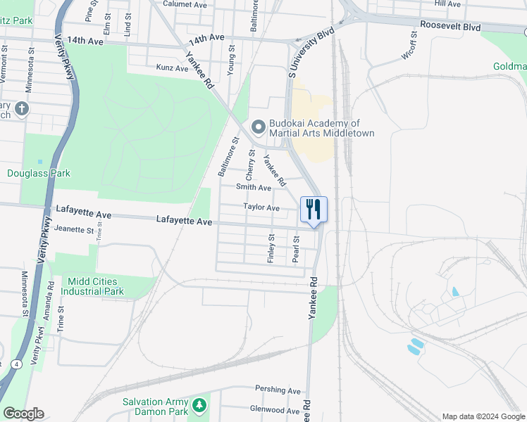 map of restaurants, bars, coffee shops, grocery stores, and more near 1620 Taylor Avenue in Middletown