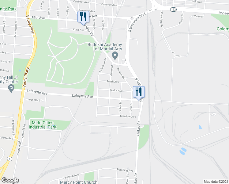 map of restaurants, bars, coffee shops, grocery stores, and more near 1610 Taylor Avenue in Middletown