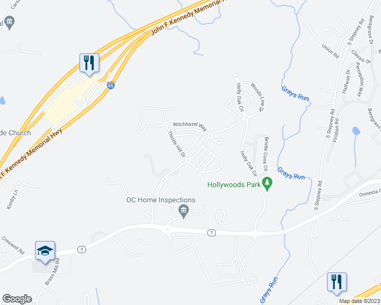 map of restaurants, bars, coffee shops, grocery stores, and more near 613 Possum Trot Way in Aberdeen