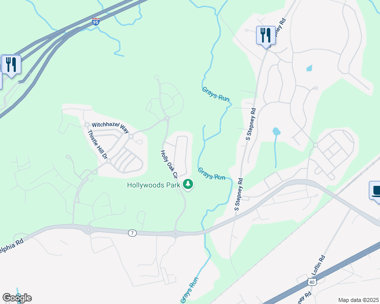 map of restaurants, bars, coffee shops, grocery stores, and more near 4967 Bristle Cone Circle in Aberdeen