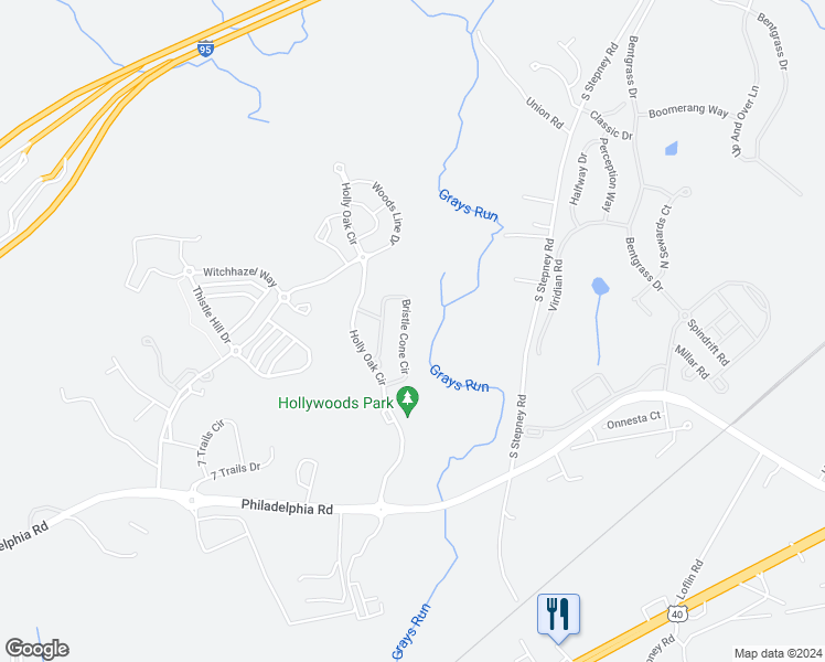 map of restaurants, bars, coffee shops, grocery stores, and more near 4967 Bristle Cone Circle in Aberdeen