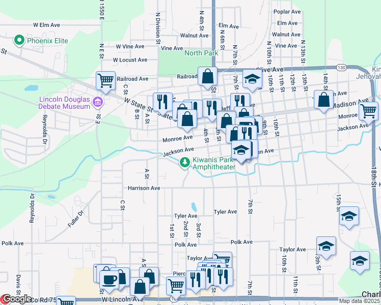 map of restaurants, bars, coffee shops, grocery stores, and more near 210 Jackson Avenue in Charleston