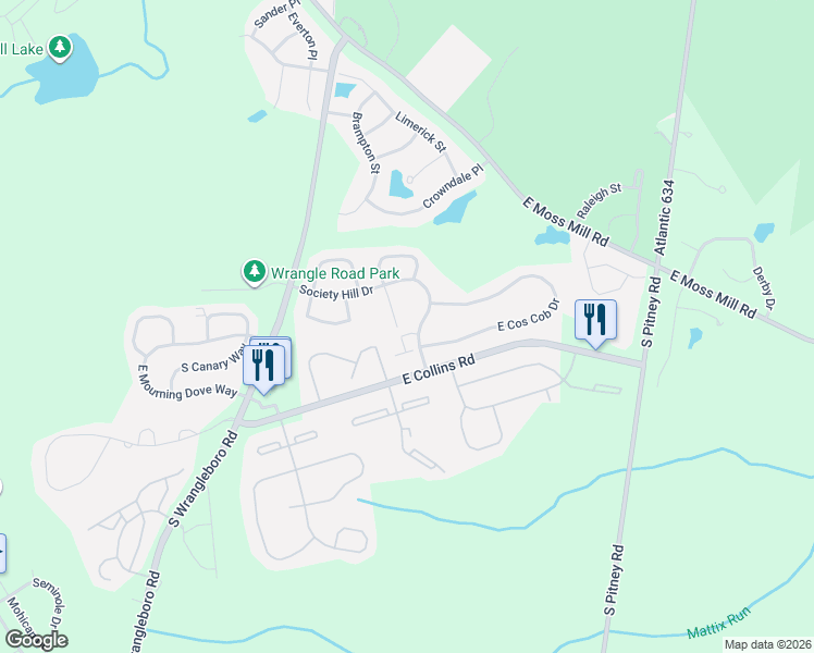 map of restaurants, bars, coffee shops, grocery stores, and more near 395 East Cos Cob Drive in Galloway