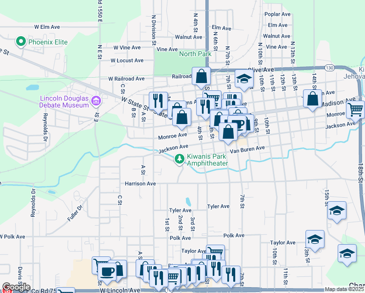 map of restaurants, bars, coffee shops, grocery stores, and more near 210 Jackson Avenue in Charleston
