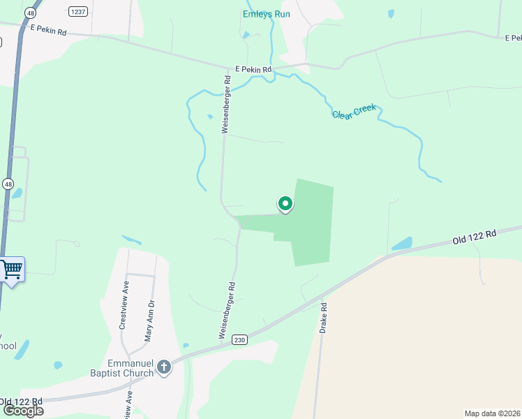 map of restaurants, bars, coffee shops, grocery stores, and more near 4010 Weisenberger Road in Lebanon