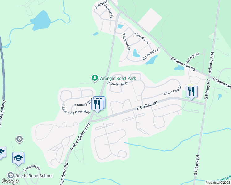map of restaurants, bars, coffee shops, grocery stores, and more near 109 Iroquois Drive in Absecon