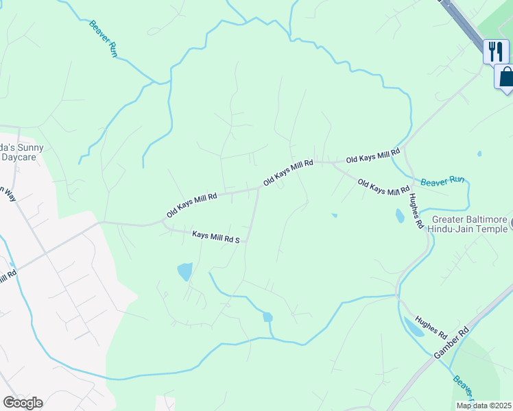 map of restaurants, bars, coffee shops, grocery stores, and more near 2381 Kays Mill Road South in Finksburg