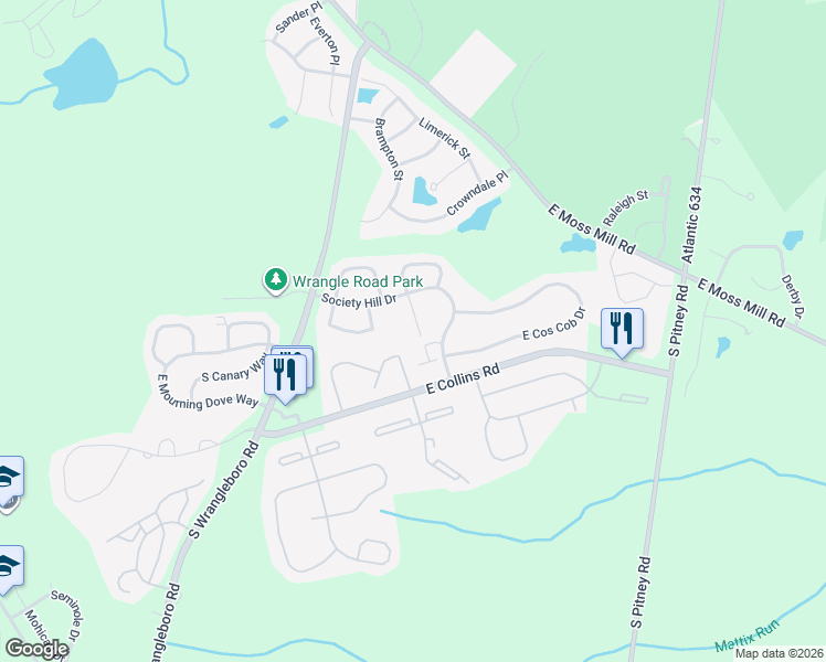 map of restaurants, bars, coffee shops, grocery stores, and more near 19 Apache Court in Galloway