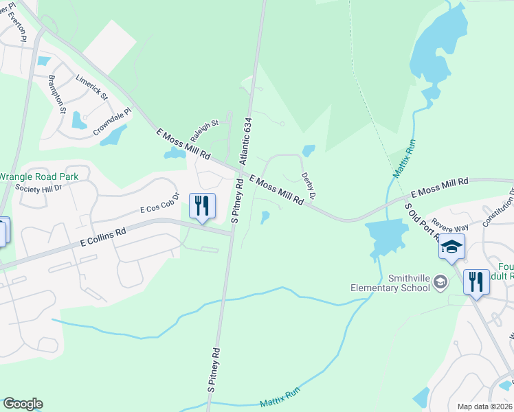 map of restaurants, bars, coffee shops, grocery stores, and more near 12 Northampton Road in Galloway