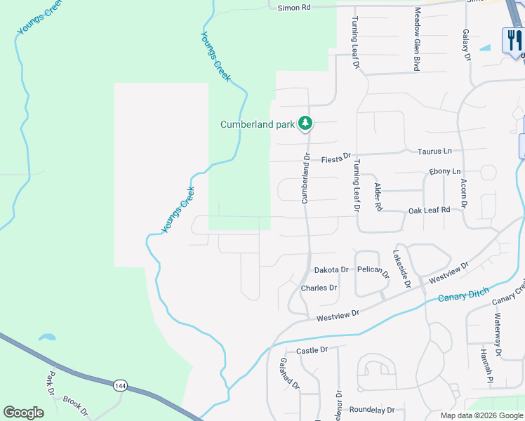 map of restaurants, bars, coffee shops, grocery stores, and more near 1399 Fiesta Drive in Franklin