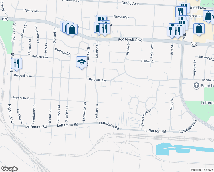 map of restaurants, bars, coffee shops, grocery stores, and more near in Middletown