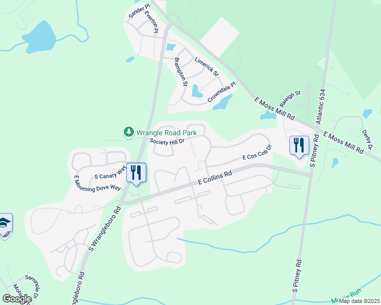 map of restaurants, bars, coffee shops, grocery stores, and more near 20 Apache Court in Galloway