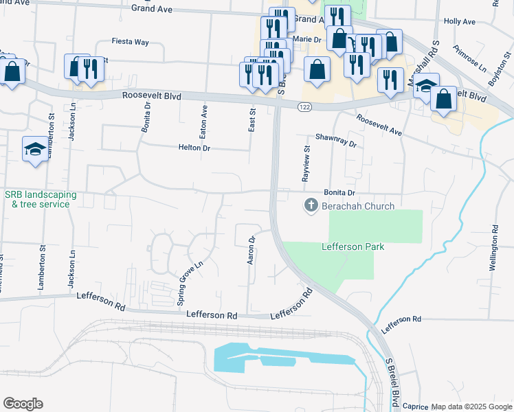 map of restaurants, bars, coffee shops, grocery stores, and more near in Middletown