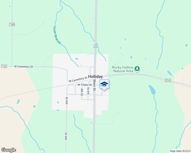 map of restaurants, bars, coffee shops, grocery stores, and more near in Holliday