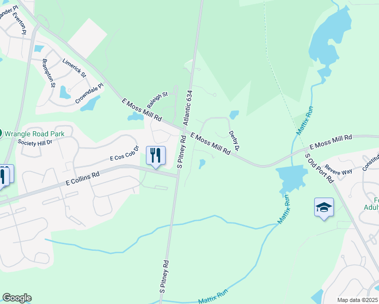 map of restaurants, bars, coffee shops, grocery stores, and more near 7 Northampton Road in Galloway