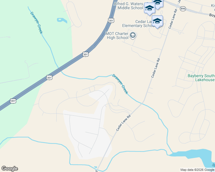 map of restaurants, bars, coffee shops, grocery stores, and more near 1405 Cedar Lane Road in Middletown