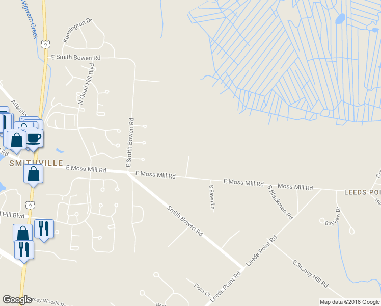 map of restaurants, bars, coffee shops, grocery stores, and more near 8 Eaglewood Drive in Galloway