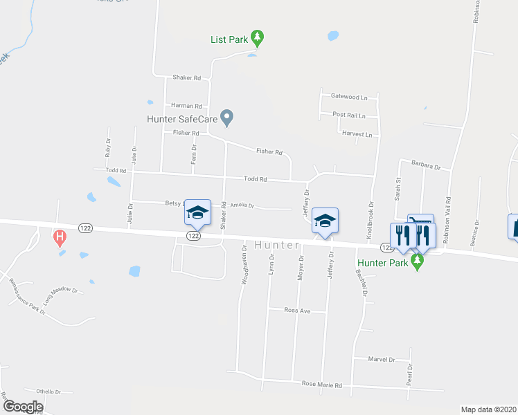 map of restaurants, bars, coffee shops, grocery stores, and more near 4636 Amelia Drive in Franklin