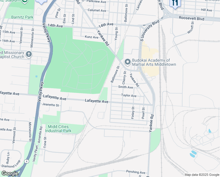 map of restaurants, bars, coffee shops, grocery stores, and more near 1902 Baltimore Street in Middletown