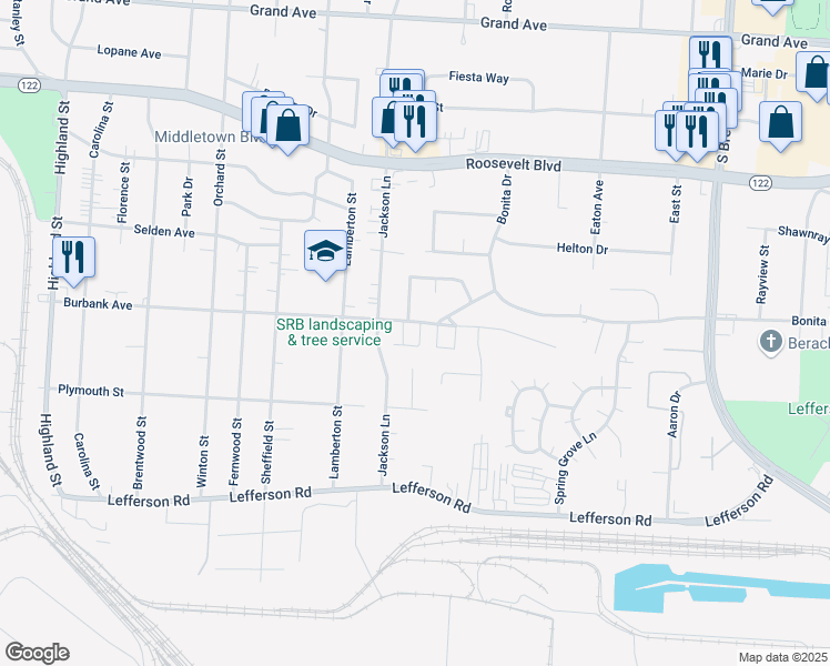 map of restaurants, bars, coffee shops, grocery stores, and more near in Middletown