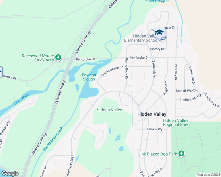 map of restaurants, bars, coffee shops, grocery stores, and more near 3175 West Hidden Valley Drive in Reno