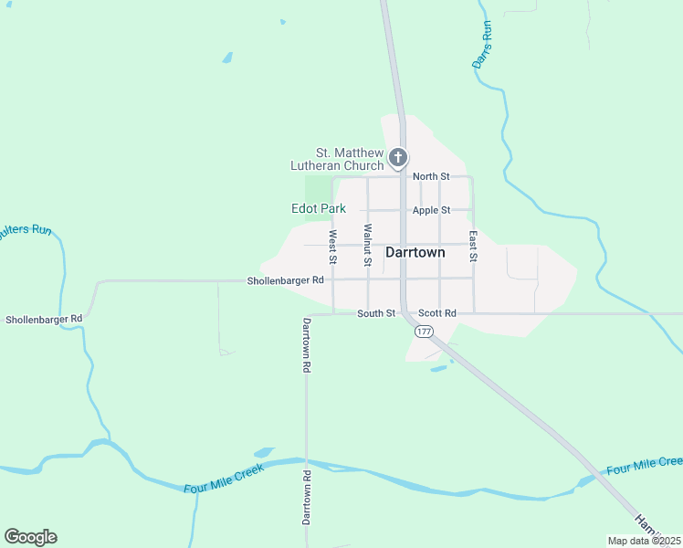 map of restaurants, bars, coffee shops, grocery stores, and more near 3191 Shollenbarger Road in Oxford