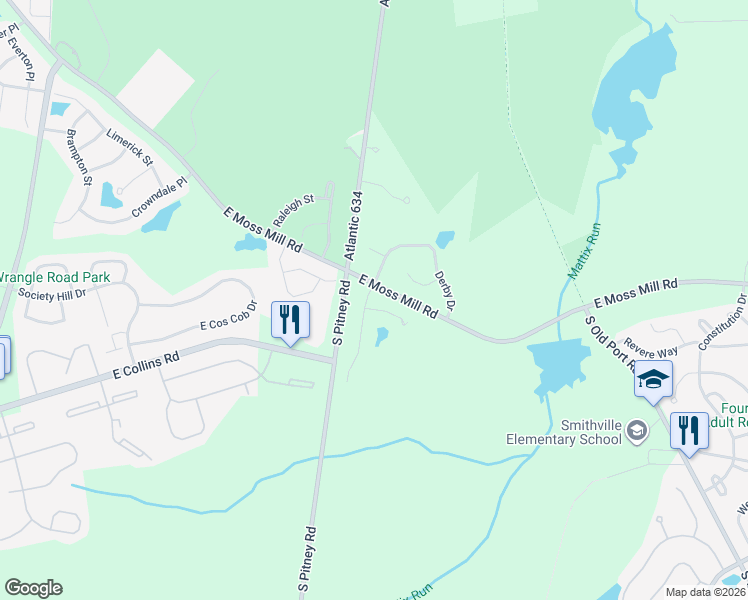 map of restaurants, bars, coffee shops, grocery stores, and more near 12 Northampton Road in Galloway