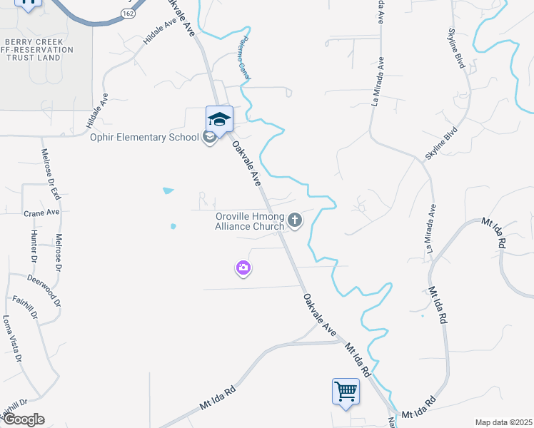 map of restaurants, bars, coffee shops, grocery stores, and more near 370 Oakvale Avenue in Oroville
