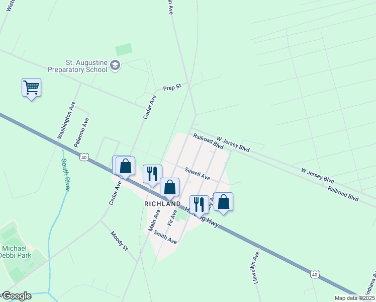map of restaurants, bars, coffee shops, grocery stores, and more near 934 Main Avenue in Buena Vista Township