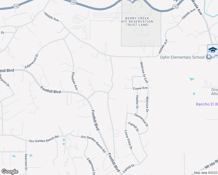 map of restaurants, bars, coffee shops, grocery stores, and more near 180 Mountain View Drive in Oroville