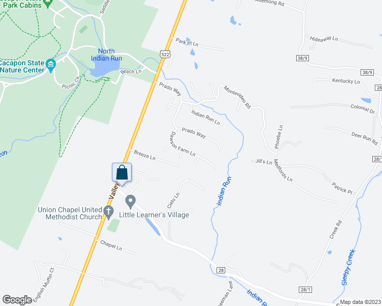 map of restaurants, bars, coffee shops, grocery stores, and more near Dawson Farm Lane in Berkeley Springs